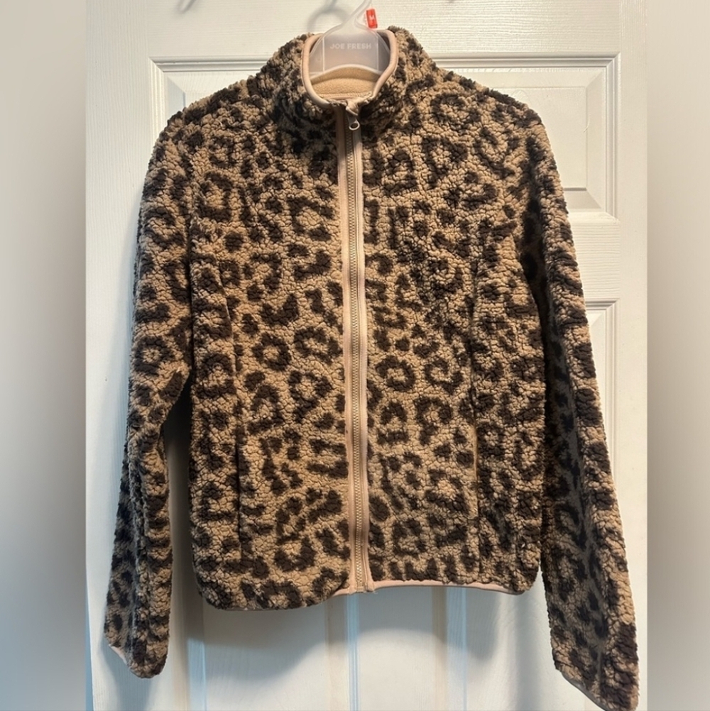 Joe Fresh Brown Leopard Teddy Jacket